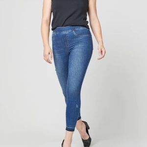 SPANX | Distressed ankle skinny jeans